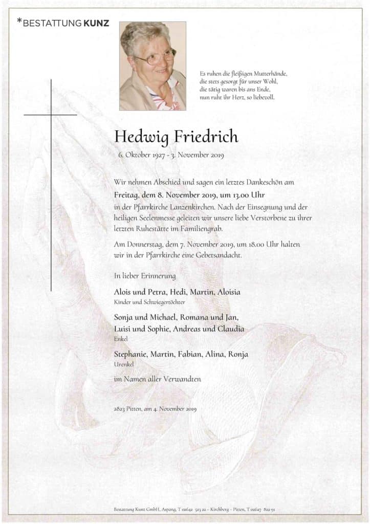 Hedwig Friedrich (92)