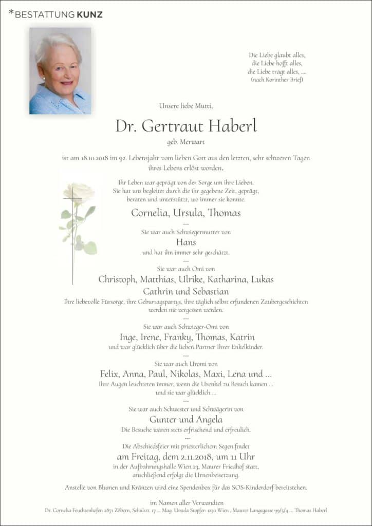 Dr. Gertraut Haberl (91)