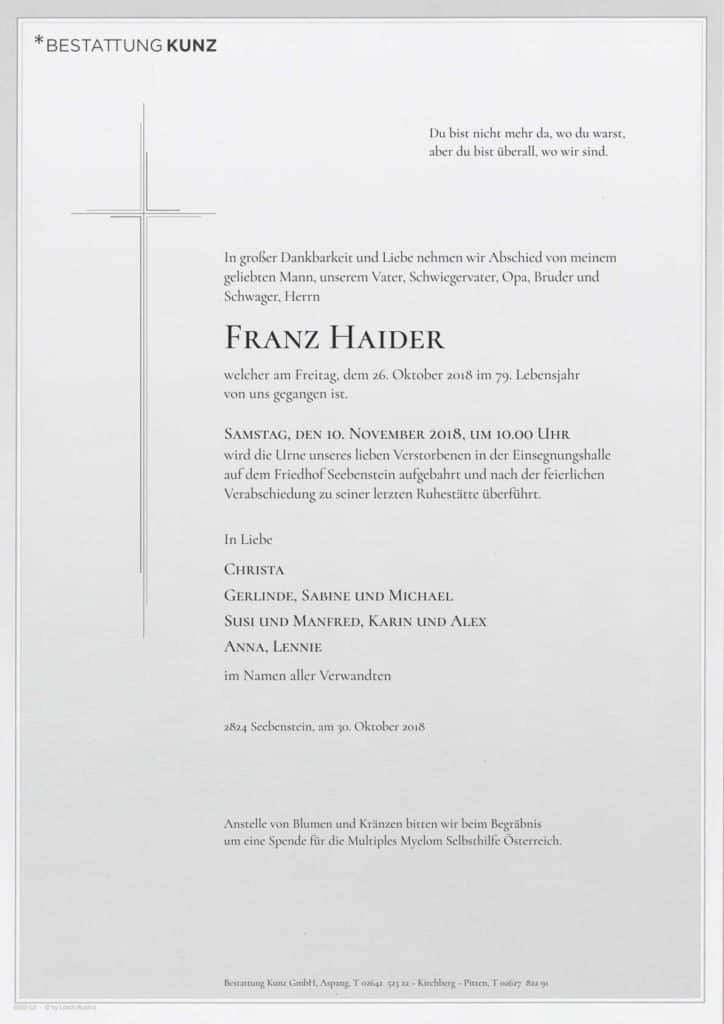 Franz Haider (78)
