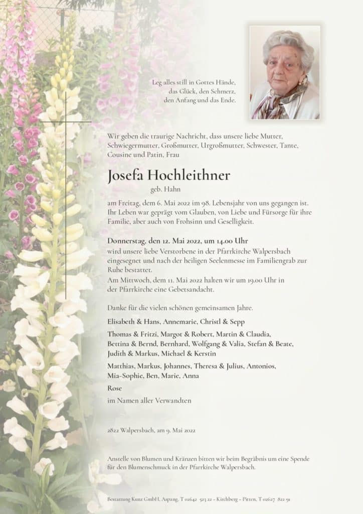 Josefa Hochleithner (97)