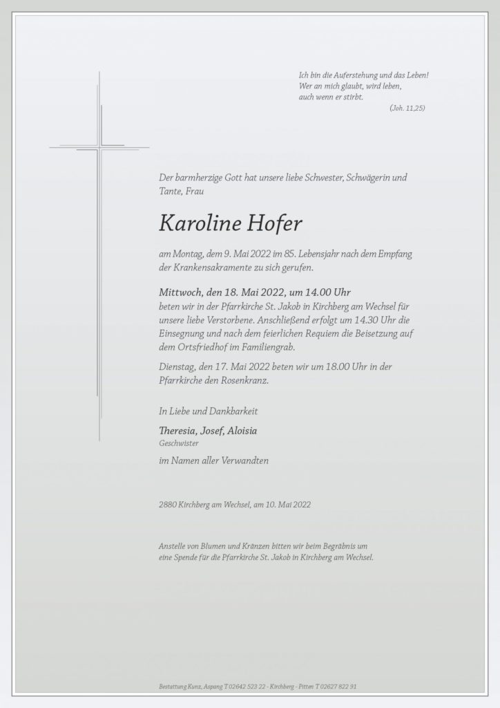 Karoline Hofer (84)