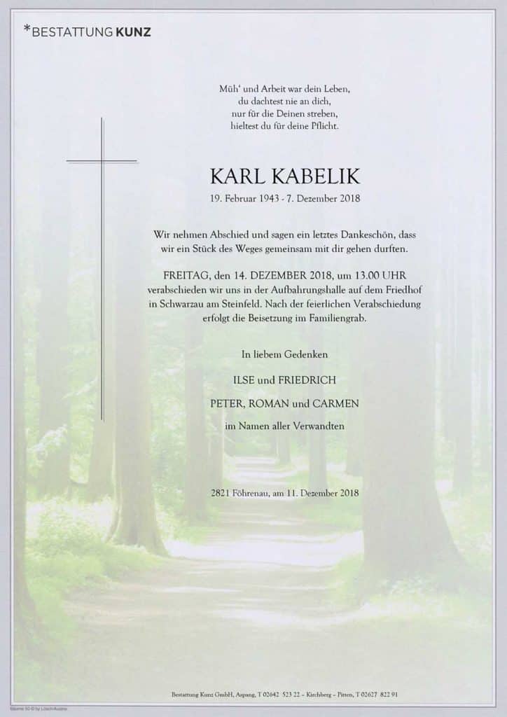 Karl Kabelik (75)