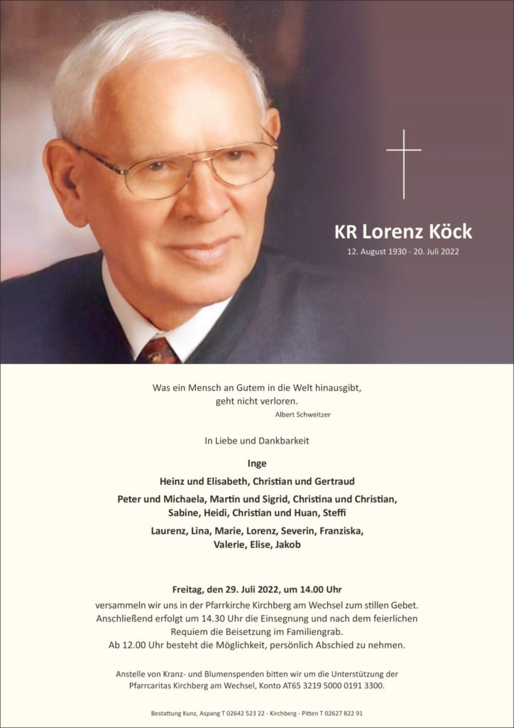 KR Lorenz Köck (91)