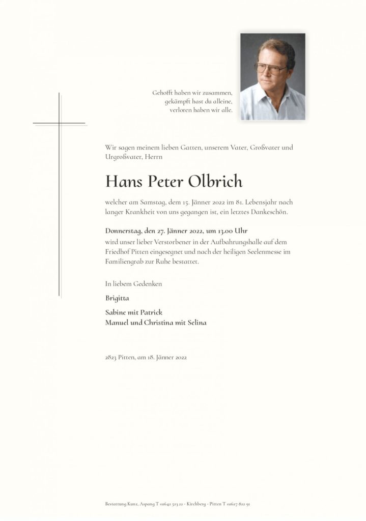 Hans Peter Olbrich (81)
