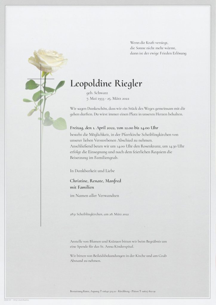 Leopoldine Riegler (88)