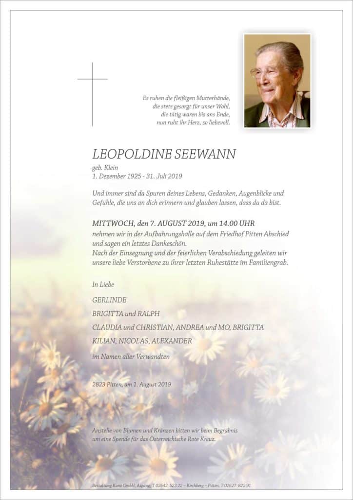 Leopoldine Seewann (93)