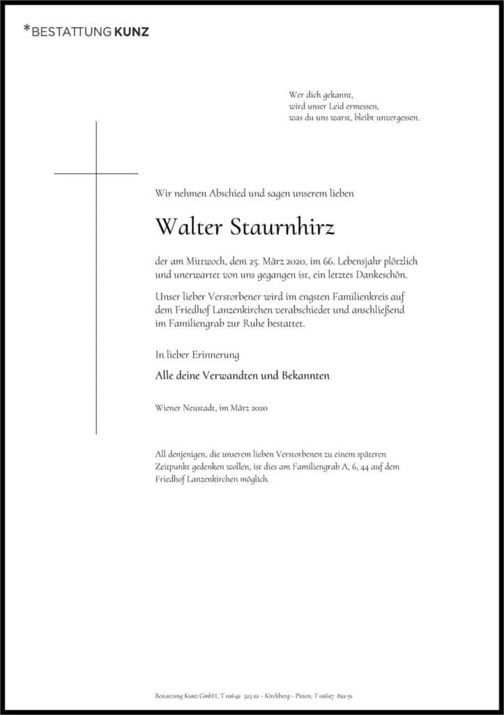 Walter Staurnhirz (65)