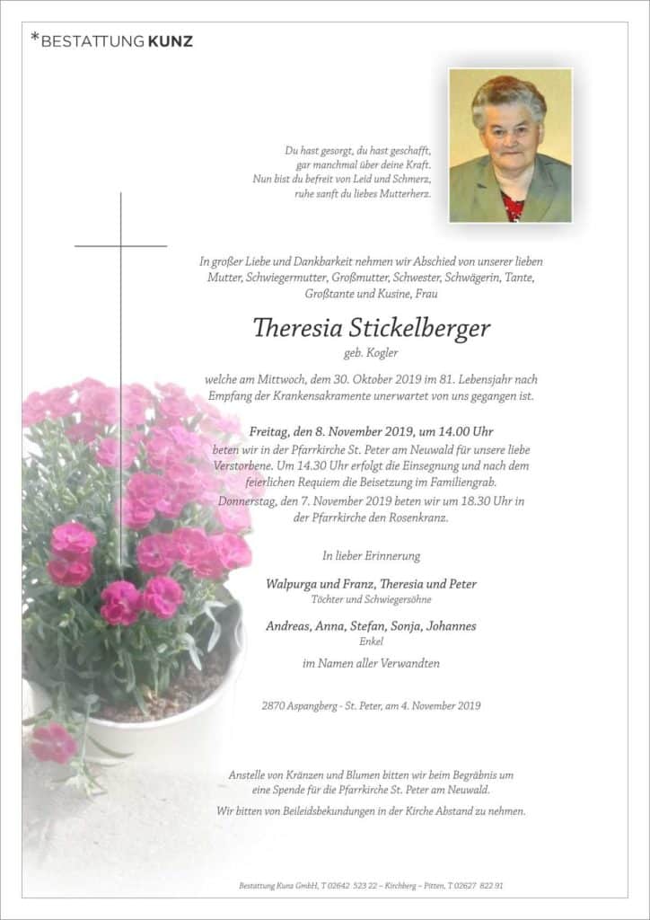 Theresia Stickelberger (80)