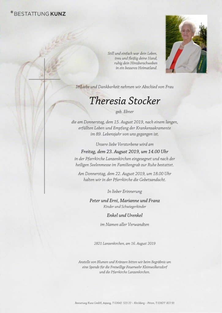 Theresia Stocker (88)