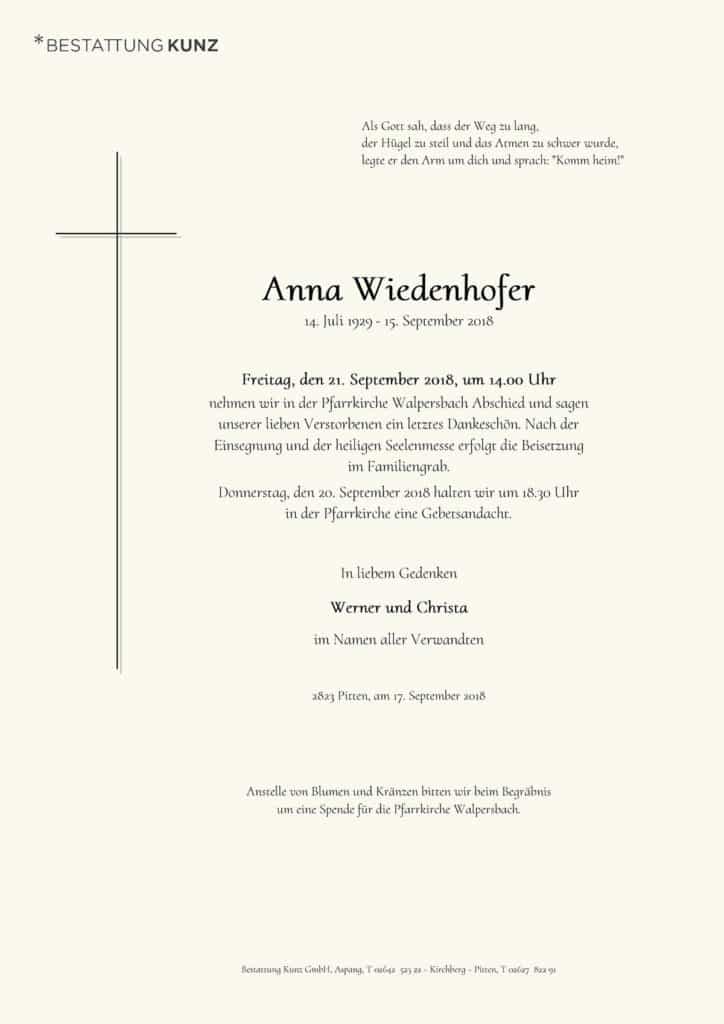 Anna Wiedenhofer (89)