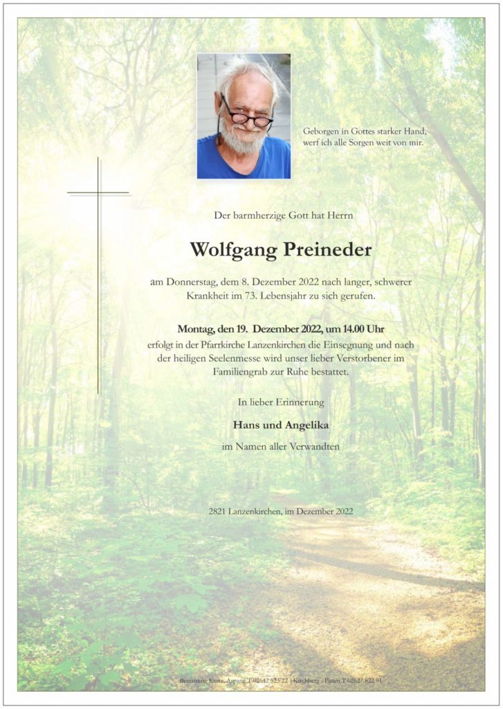 Wolfgang Preineder (72)