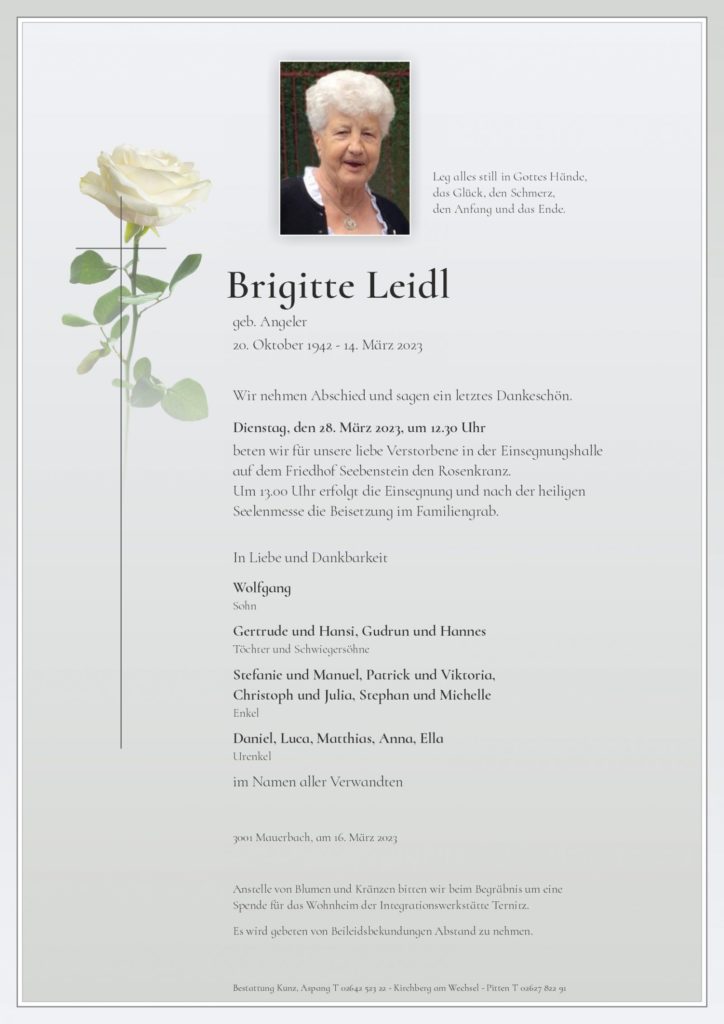 Brigitte Leidl (80)